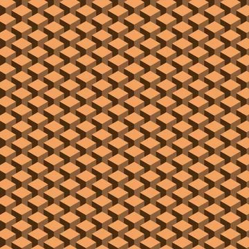 Retro Chocolate isometric geometric pattern Stock Illustration