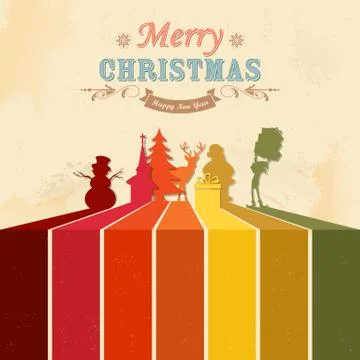 Retro Christmas Background Stock Illustration