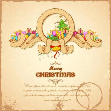 Retro Christmas Background Stock Illustration