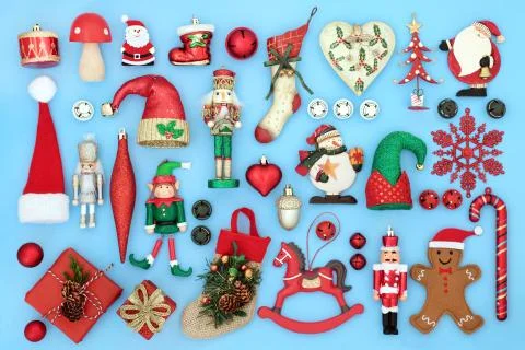 Retro Christmas Decorations Stock Photos