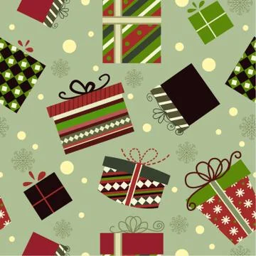 Retro Christmas Gift boxes Stock Illustration
