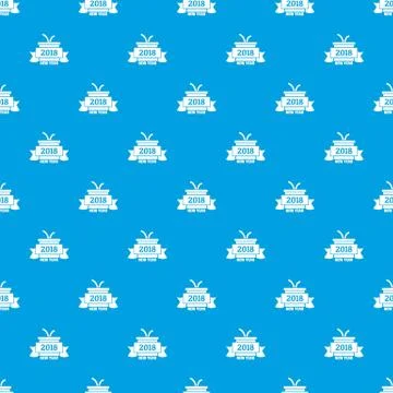 Retro christmas gift pattern vector seamless blue Stock Illustration