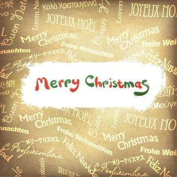 Retro christmas greetings in different languages. vector, eps10 스톡 일러스트