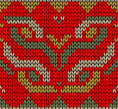 Retro christmas knitted seamless pattern Stockillustratie