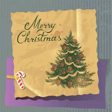 Retro Christmas tree Stock Illustration