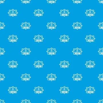 Retro christmas tree pattern vector seamless blue イラスト素材