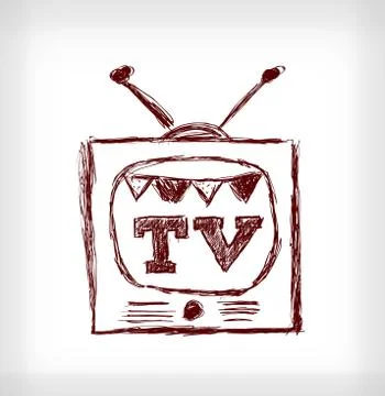 Retro christmas TV Stock Illustration