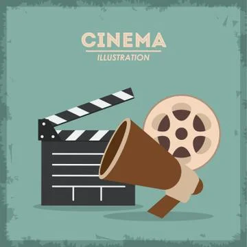 Retro cine objects design, Vector illustration Stock Illustration