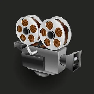 Retro cinema camera icon Stock Illustration