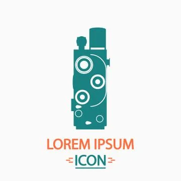 Retro cinema computer symbol Stock Illustration
