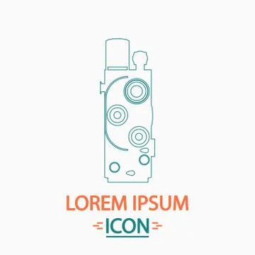 Retro cinema computer symbol Stock Illustration