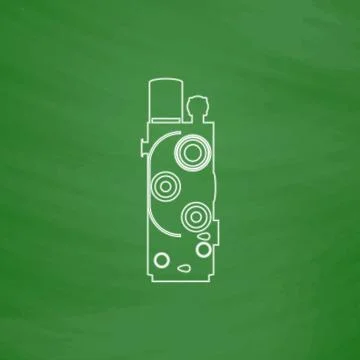 Retro cinema computer symbol Stock Illustration