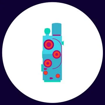 Retro cinema computer symbol Illustrazione stock