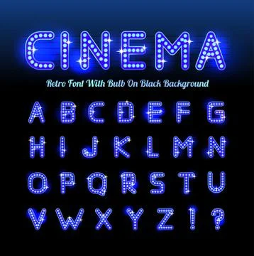 Retro cinema font Stock Illustration