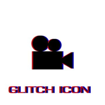 Retro cinema icon flat. Stock Illustration