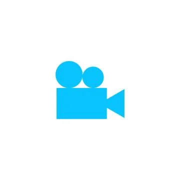 Retro cinema icon flat. Illustrazione stock