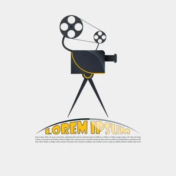 Retro cinema labels badges emblems and design elements. Vector vintage illust 스톡 일러스트