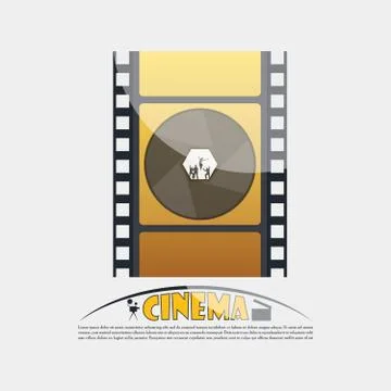 Retro cinema labels badges emblems and design elements. Vector vintage illust イラスト素材