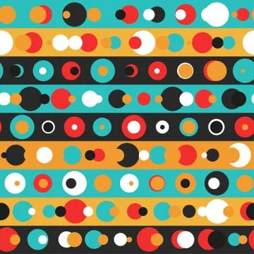 Retro circle seamless pattern Illustrazione stock