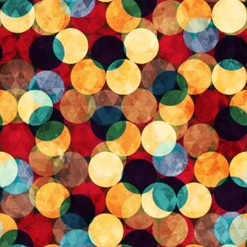 Retro circle seamless texture with grunge effect Illustrazione stock