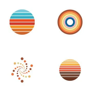 Retro circle set vector Stock Illustration