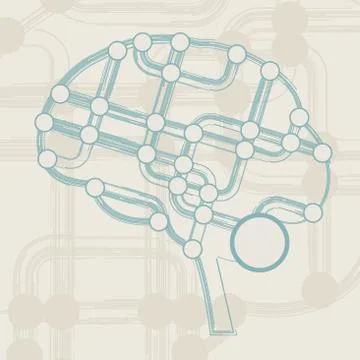 Retro circuit board form of brain Stock Illustration