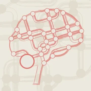 Retro circuit board form of brain Stock Illustration