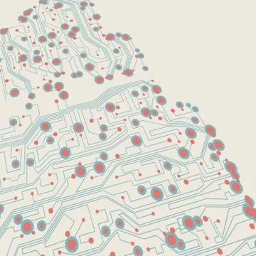 Retro circuit board vector background Illustrazione stock