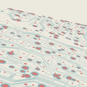 Retro circuit board vector background Stock Illustration