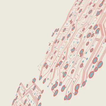 Retro circuit board vector background Stock Illustration
