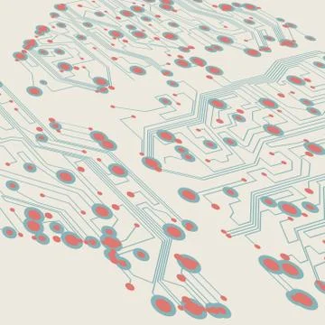 Retro circuit board vector background Stock Illustration