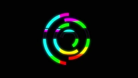 Retro Circular Glitched shape design motion graphic. Video stock 154541322