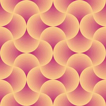 Retro circular orange and red seamless  vector pattern Stock Illustration