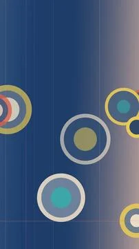 Retro circular pattern in layered blues with muted rings and soft gradients.. Stock Illustration