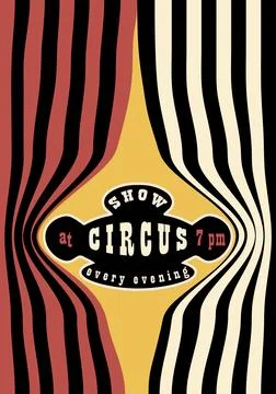 Retro Circus Show Poster. Vector Template for Show Announcement Banner Stock Illustration
