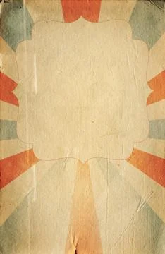 Retro circus style poster template on sunbeam background Stock Illustration