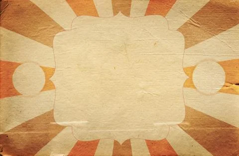Retro circus style poster template on sunbeam background Stock Illustration