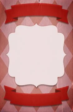 Retro circus style poster template on rhombus background with ribbons Stock Illustration