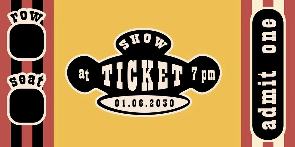 Retro Circus Ticket. Vector Template for Show Entry Stock Illustration