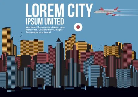 Retro City Background -Vector Illustration Illustrazione stock