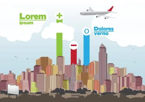 Retro City Skyline Background - Vector Illustration Stock Illustration