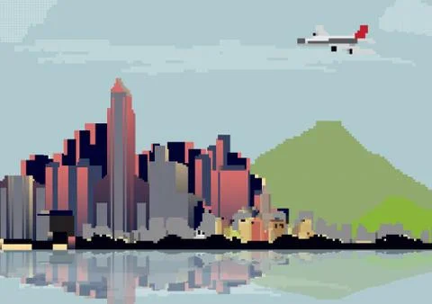 Retro City Skyline Background - Vector Illustration Stock Illustration