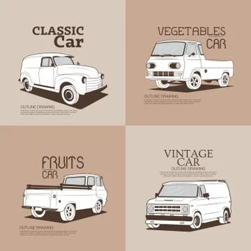 Retro classic car. Stock Illustration