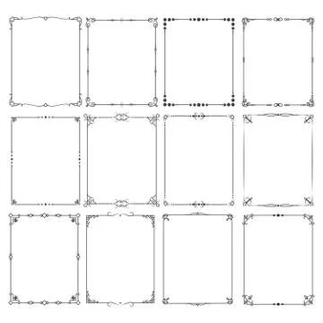 Retro classic elegant frame borders vector set for certificate and invitation Stock Illustration