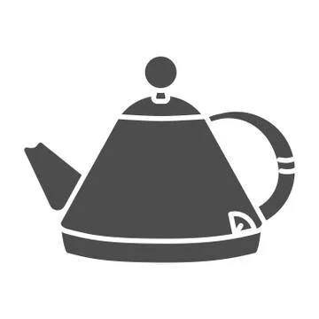 Retro classic kettle solid icon, kitchen utensils concept, kitchen kettle sign Illustration