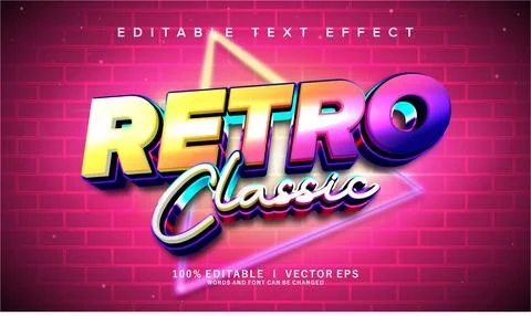 Retro classic vector text effect with modern style design Stock Illustration