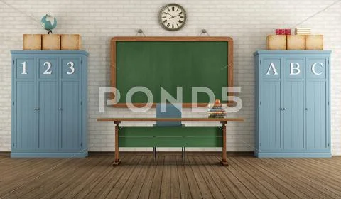 Retro classroom Stock Illustration