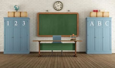 Retro classroom Stock Illustration