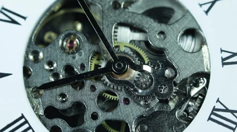 Retro Clock Face Dial Roman Numbers Numerals Analog Graduations Clockface Stock Footage 35871224