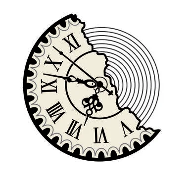Retro clock logo Stock Illustration